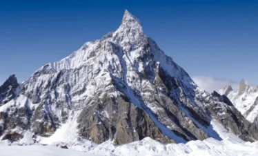 K2 base camp coverd in snow in day time