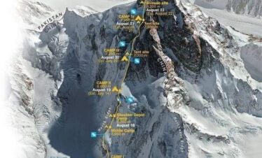 Elevation Of K2 Mountain with proper altitude label