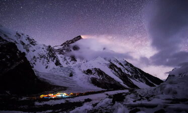 K2 Mountain in night view
