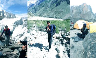 A foregin trekker with Our gude at Bltoro