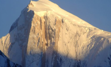 The khosar gang mountain at sunset