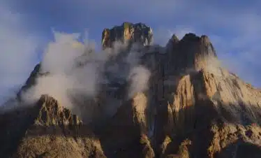 Trango Tower in clouds