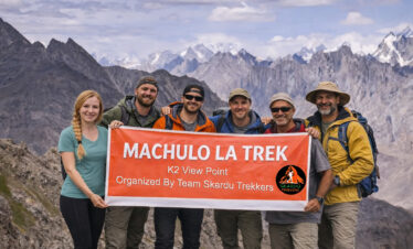 Trekkers at K2 view point Machulo La