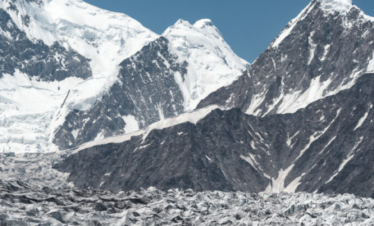 Glaciers view at Patundas Pass Hunza with trerkking team