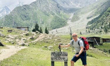 Mr.Lutz enjoying at Beyal camp Nanga parbat