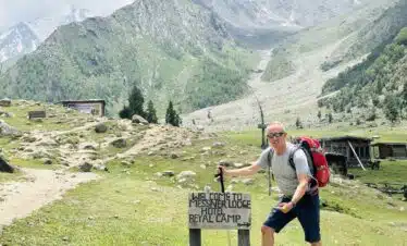 Mr.Lutz enjoying at Beyal camp Nanga parbat