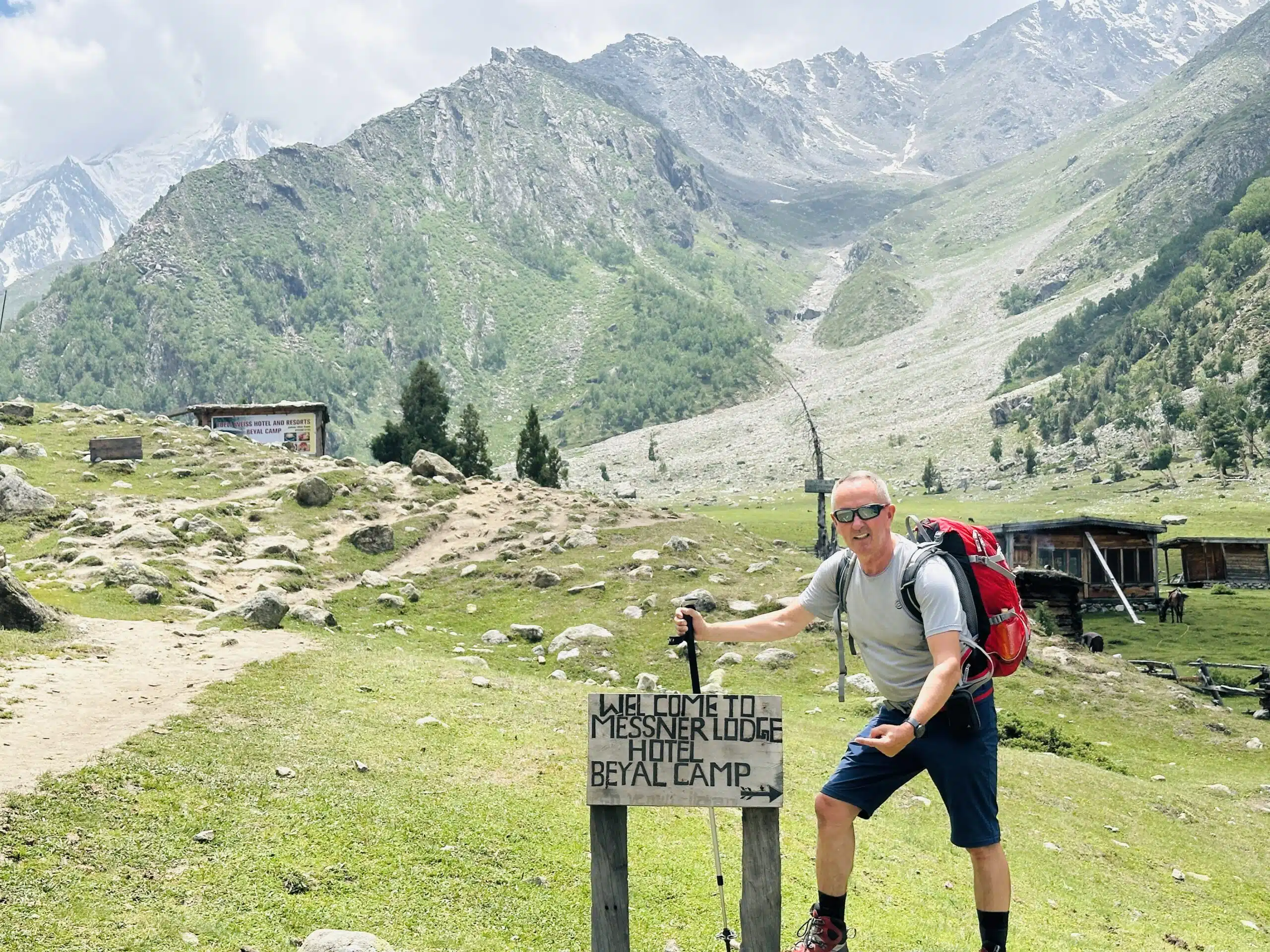 Mr.Lutz enjoying at Beyal camp Nanga parbat