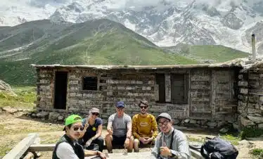 Panoramic view of Rupal Face from Fairy Meadows Trekking group near Nanga Parbat glacier viewpoint