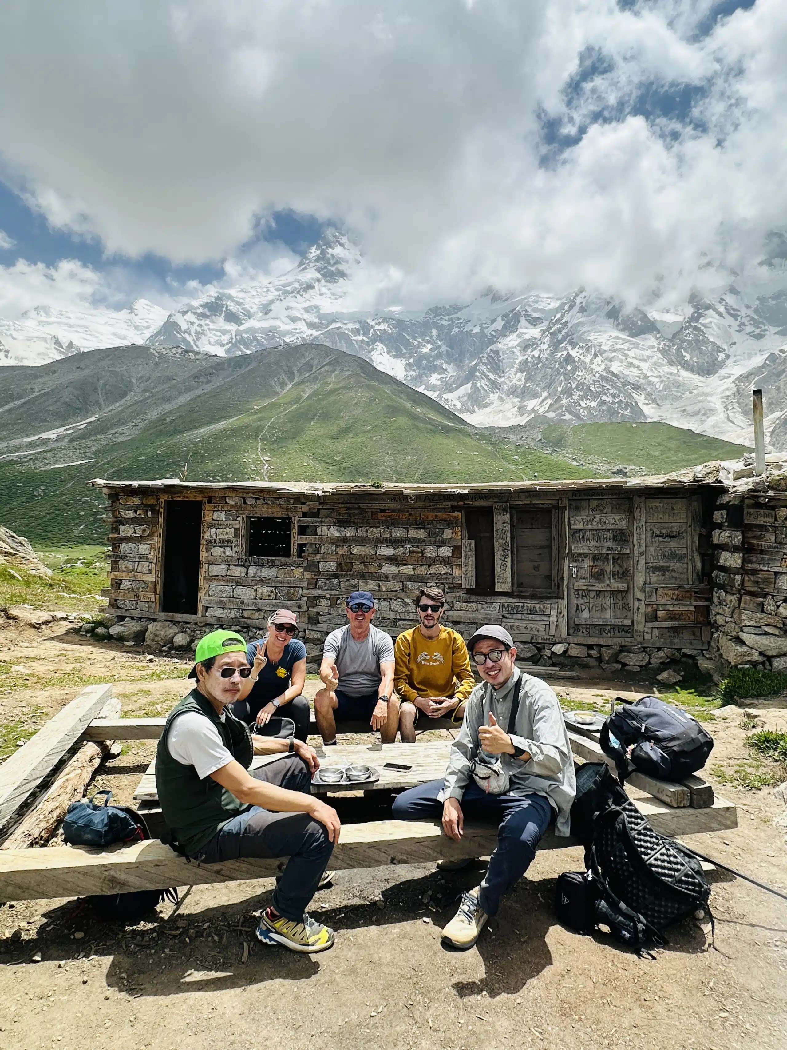 Panoramic view of Rupal Face from Fairy Meadows Trekking group near Nanga Parbat glacier viewpoint