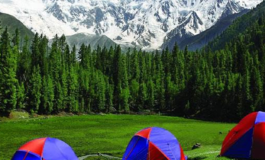 Our Tents at Fairy Meadows campsite under Nanga Parbat