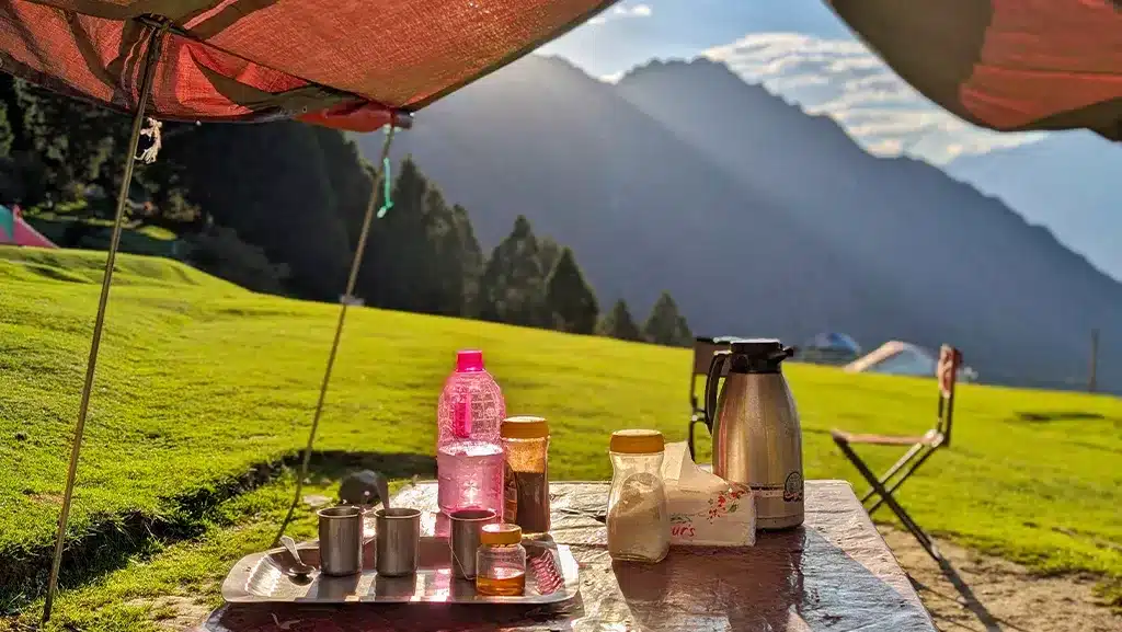 After a 3 hours of trekking ,all you need is a cup of mountain tea