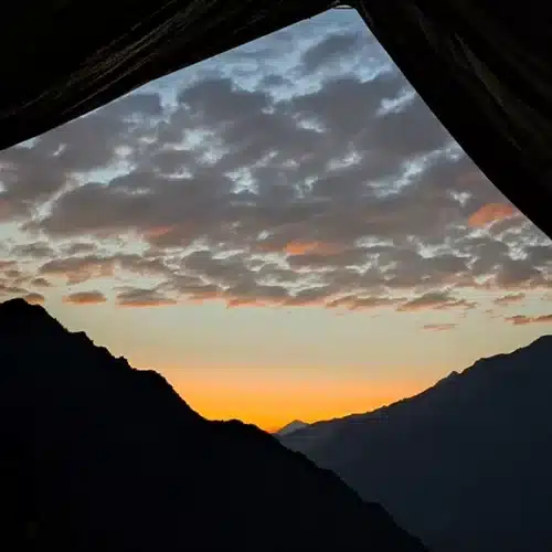 the sunset is more attractive when you are at mountains