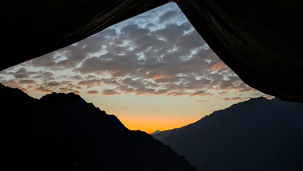 the sunset is more attractive when you are at mountains