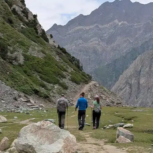 Hannah, stephno and david arrived at rakaposhi basecamp with skardu trekkers