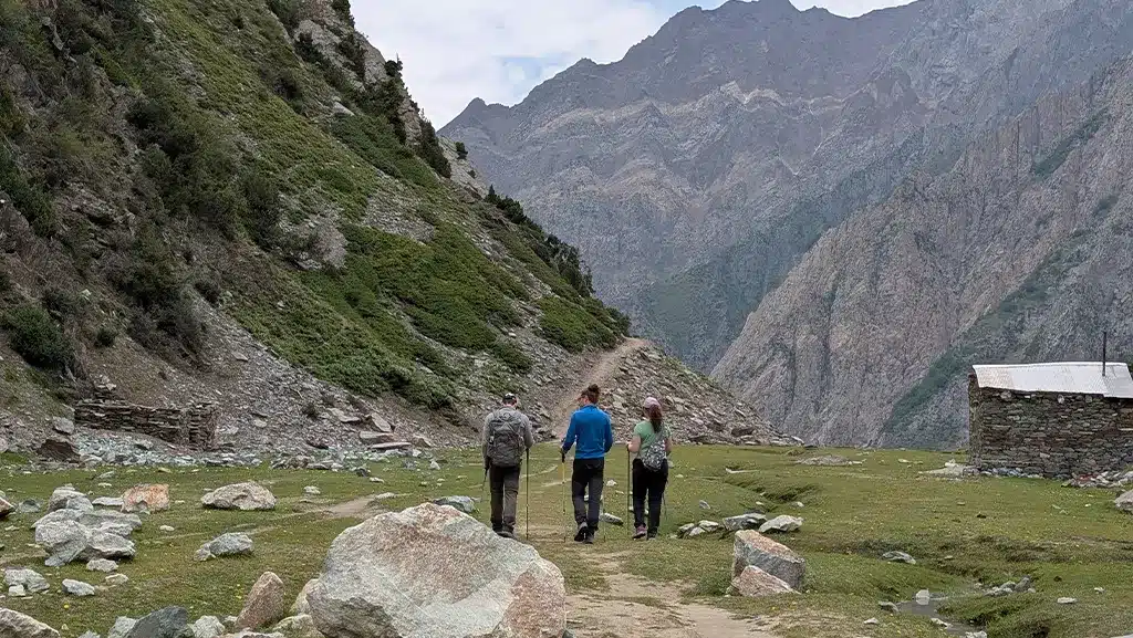 Hannah, stephno and david arrived at rakaposhi basecamp with skardu trekkers