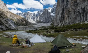 Vertical granite cliffs and rock towers of Nangma Valley, a hidden climbing paradise in Pakistan’s Karakoram.