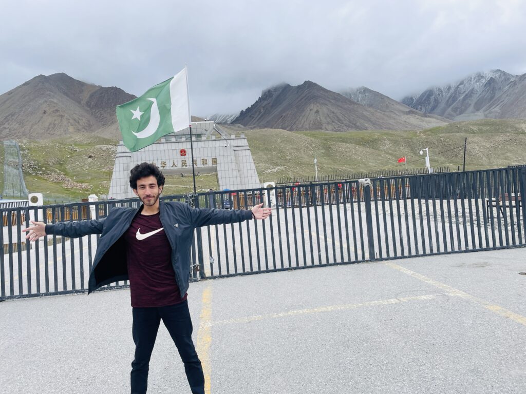 Pakistani flag waving proudly at Khunjerab Pass