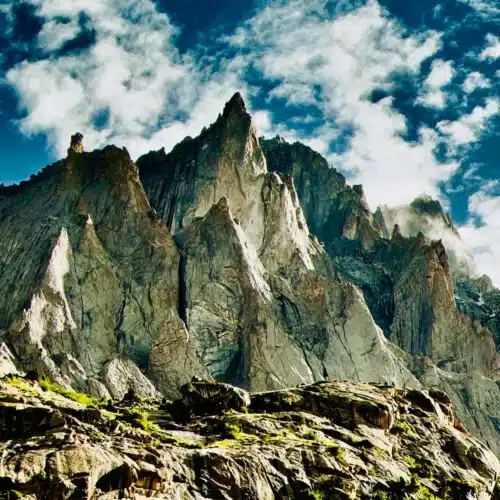 Scenic view of Amin Braq peak in Nangma Valley Karakoram