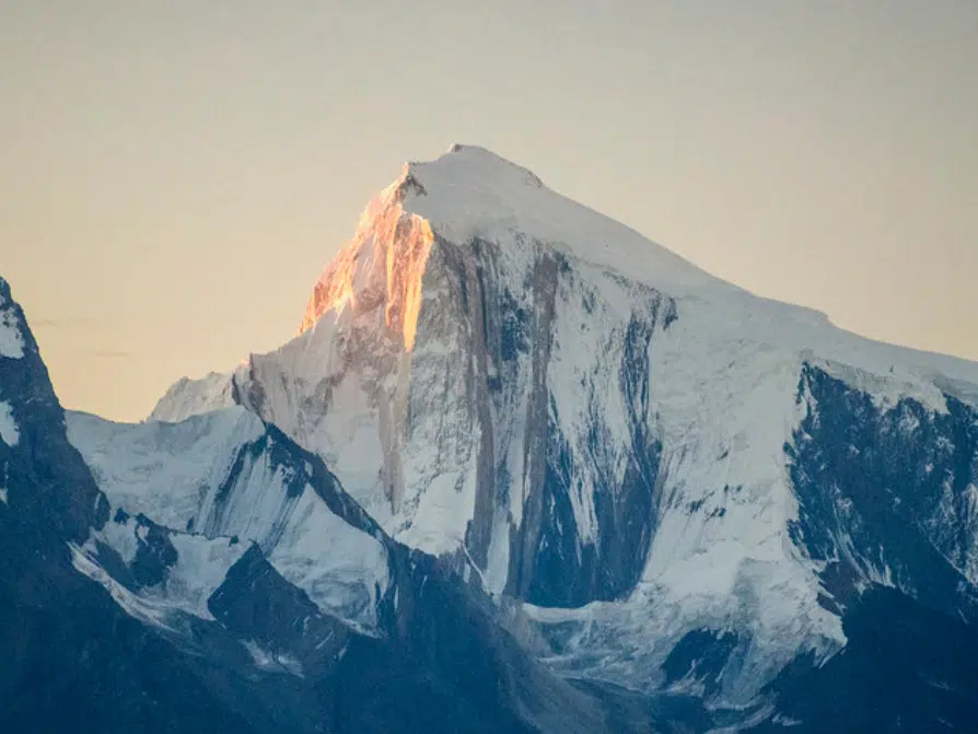 Spantik peak front view at sunrise expedition pic
